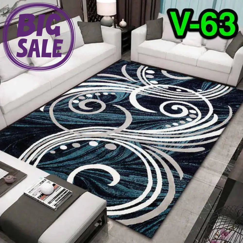 π 3D Carpets β 50 Shades of Blue Blue & White - 3D Carpet