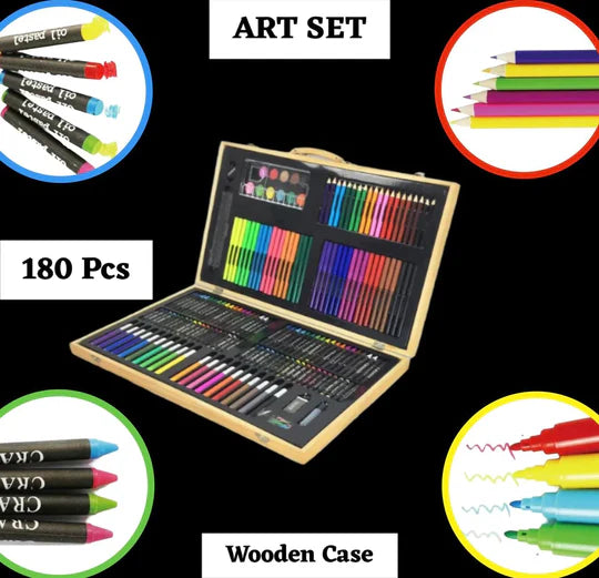 π¨ 180-Piece Art Set in Wooden Case