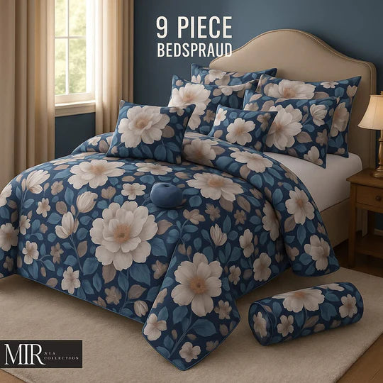 šø Flowered Bedspread Set ā 9 Piece Luxury Collection