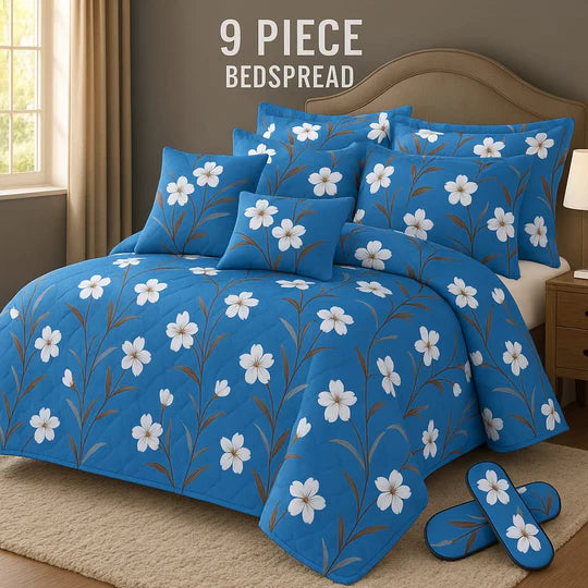 šø Flowered Bedspread Set ā 9 Piece Luxury Collection