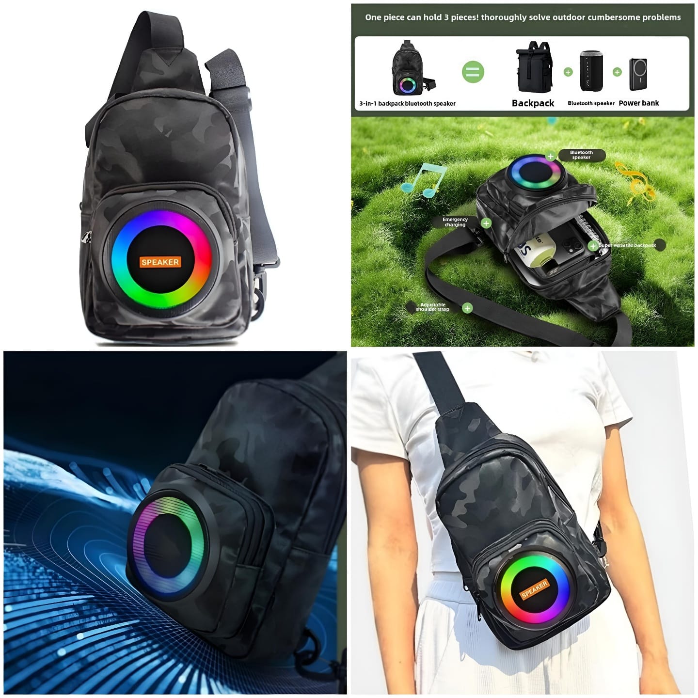 🎵 Bluetooth Speaker Sling Bag