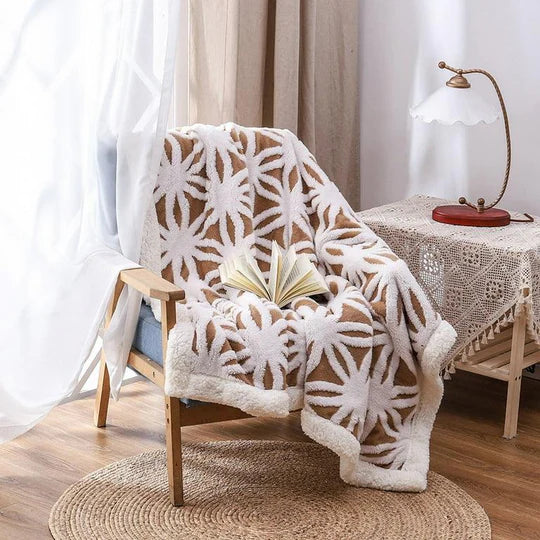 🌸 Flower Patterned Sherpa Blanket
