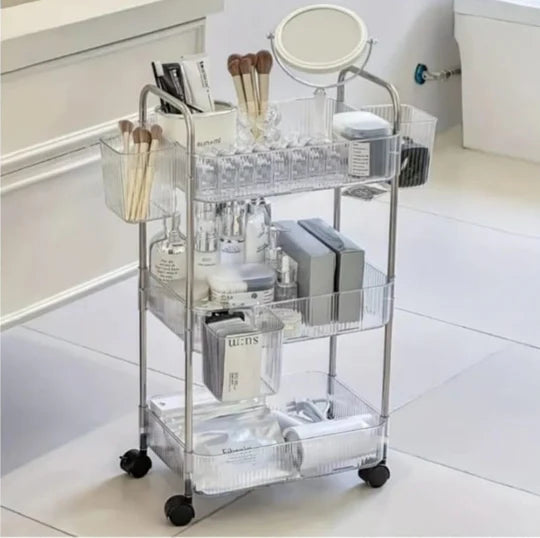 π Clear Acrylic 3-Layer Trolley β Sleek & Practical!