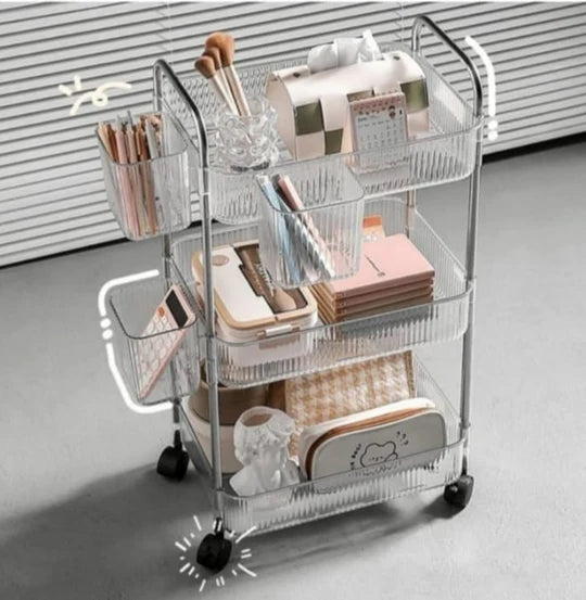 π Clear Acrylic 3-Layer Trolley β Sleek & Practical!