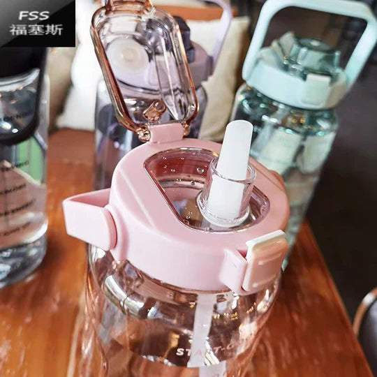 🫧 Clear Motivational Water Bottle Set (2L + 1L)