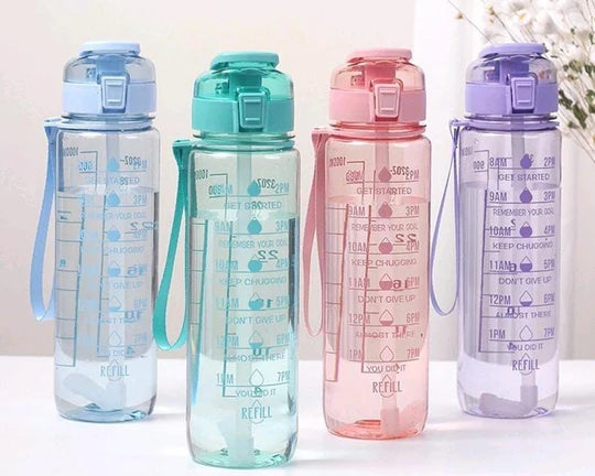 🫧 Clear Motivational Water Bottle Set (2L + 1L)