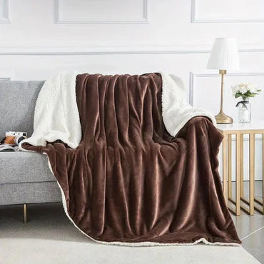 ๐๏ธ Plain Velvet Sherpa Blanket