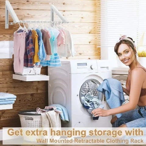 🧥🧺 Wall-Mounted Folding Clothes Hanger