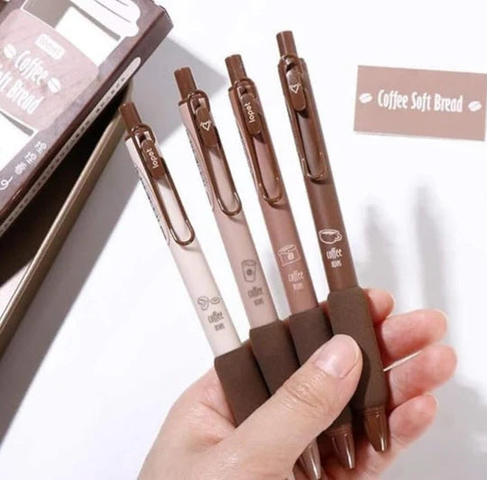 šļøā Gel Pen Set ā Coffee Soft Bread (4-Piece, Black Ink)
