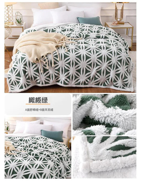 🌸 Flower Patterned Sherpa Blanket