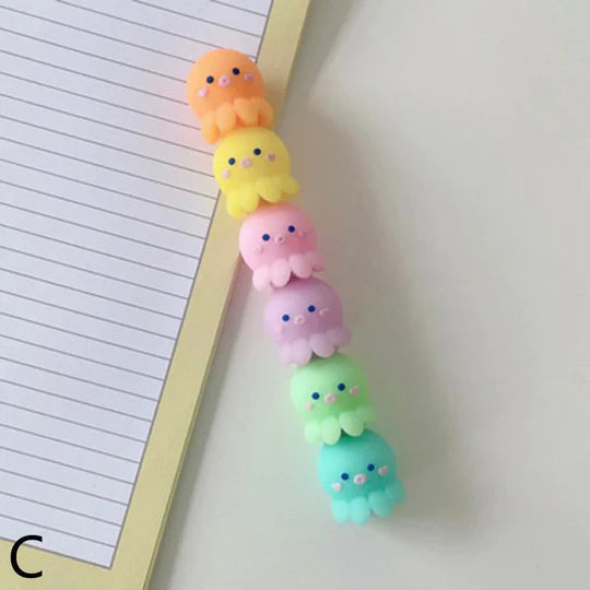 π¦β¨ Octopus Shaped Highlighters β 6 Piece Set