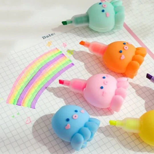 π¦β¨ Octopus Shaped Highlighters β 6 Piece Set