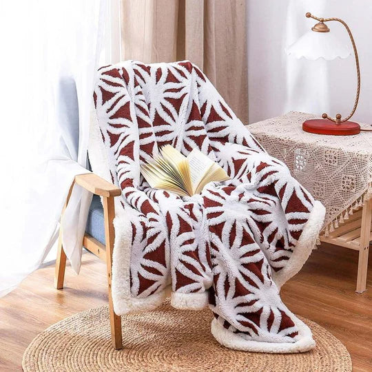 🌸 Flower Patterned Sherpa Blanket