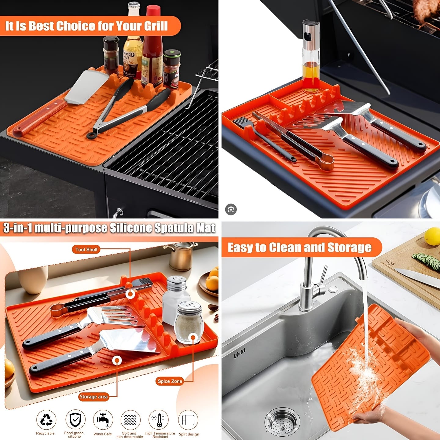 π₯ Silicone Grill Side Shelf Mat π₯