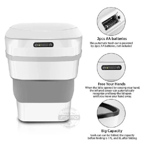 ποΈ Smart Sensor Trash Bin β Foldable & Touch-Free