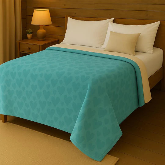š Heart Embossed Sherpa Fleece Blanket