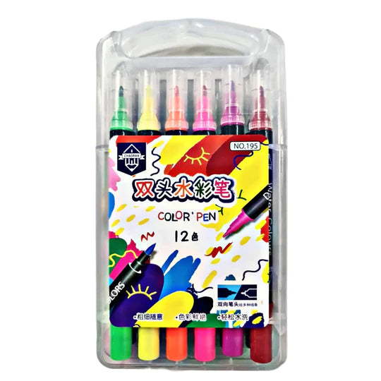 π¨ Water Double-Sided Colour Markers β 12 Piece Set