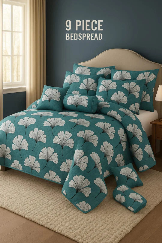 šø Flowered Bedspread Set ā 9 Piece Luxury Collection