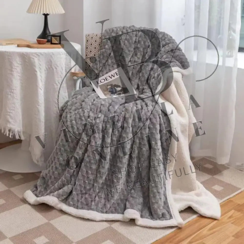 π΄ Red Stone β Ultimate Sherpa Throw Light Grey - Red Stone Sherpa Throw / Queen