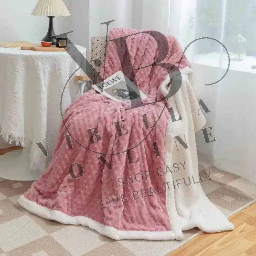 π΄ Red Stone β Ultimate Sherpa Throw Pink - Red Stone Sherpa Throw / Queen