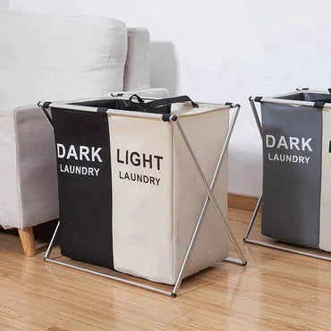 🧺✨ 3-Section Laundry Basket