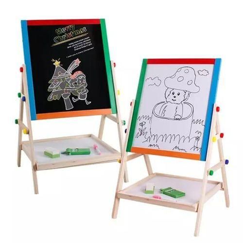 🖍️🎨 2 in 1 Wooden Blackboard Easel – Creative Fun Made Easy!