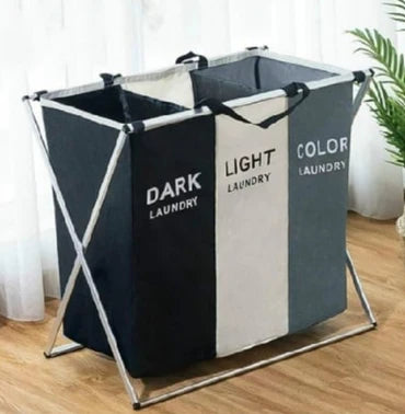 🧺💖 3-Grid Laundry Basket