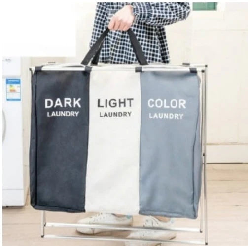 🧺💖 3-Grid Laundry Basket