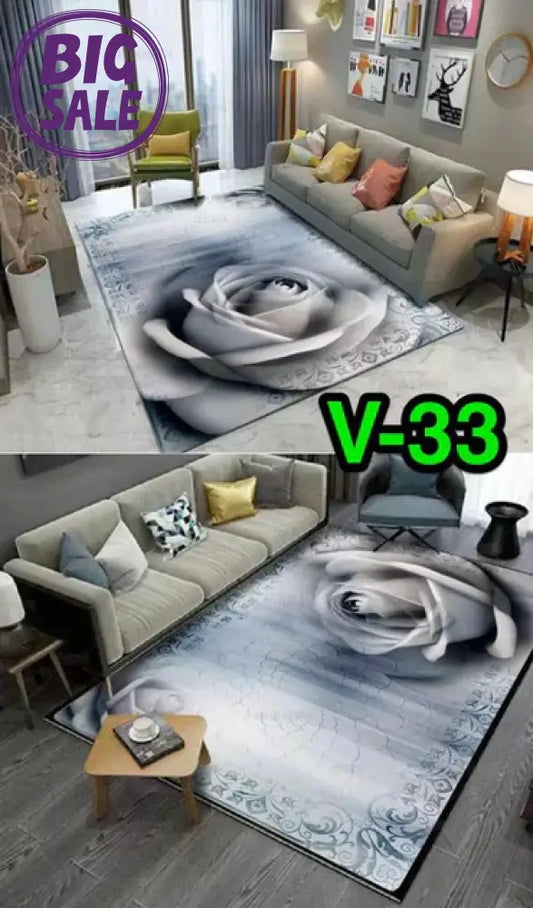 💙 3D Carpets – 50 Shades of Blue Light Blue - 3D Carpet - Rose