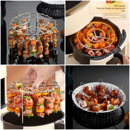 🔥 Air Fryer Grill Rack – Skewer, Grill & Enjoy!