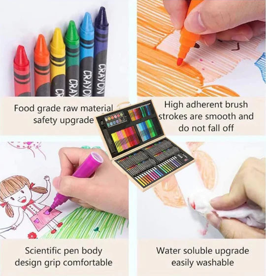 🎨 180-Piece Art Set in Wooden Case