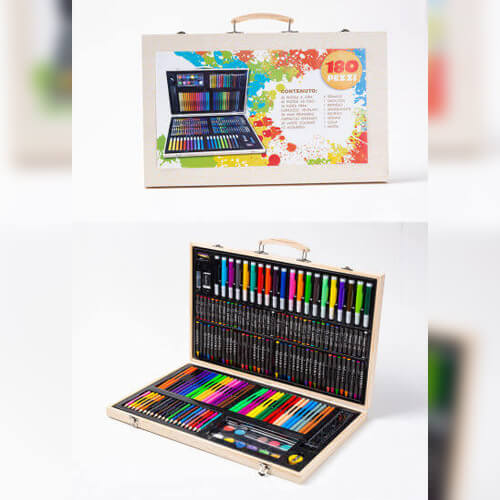 🎨 180-Piece Art Set in Wooden Case