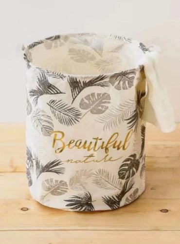 🍃 Leaf Print Foldable Laundry Basket