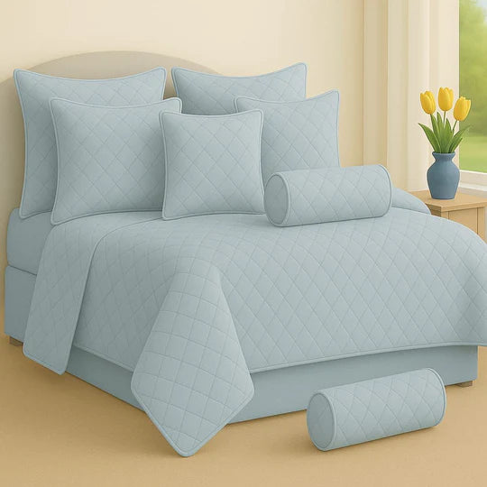 🛌 Plain Elegance Bedspread Set – 9 Piece