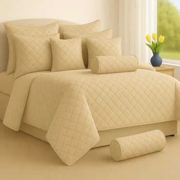 🛌 Plain Elegance Bedspread Set – 9 Piece