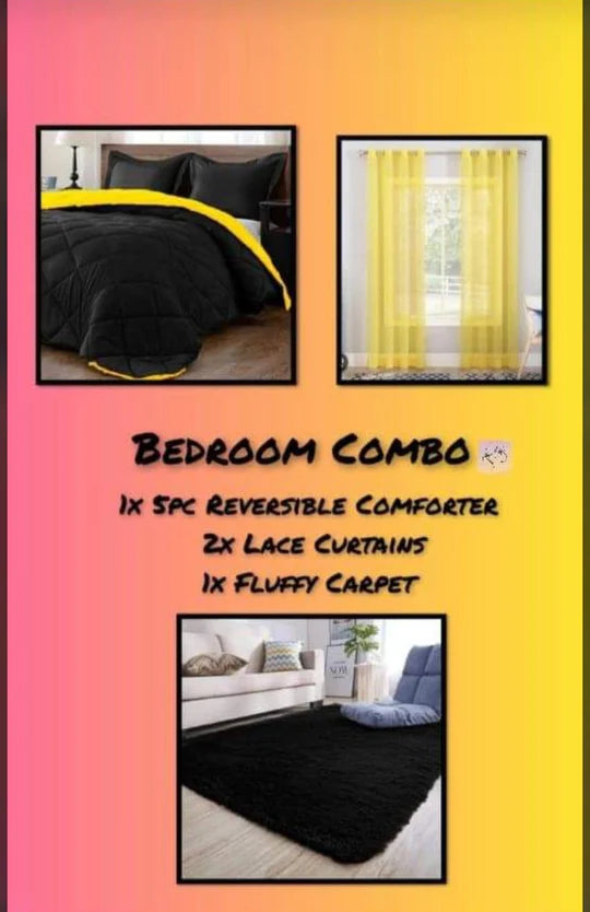 🛏️ Reversible Comforter Bedroom Combo – Complete 8 Piece Set