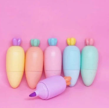 🥕✨ Carrot Shaped Highlighter Set - 6 Piece