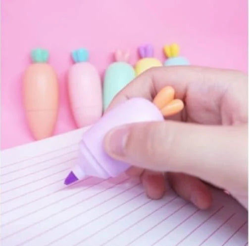 🥕✨ Carrot Shaped Highlighter Set - 6 Piece