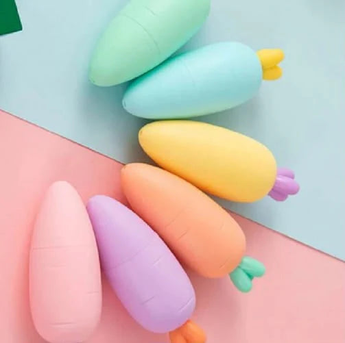🥕✨ Carrot Shaped Highlighter Set - 6 Piece