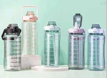 🫧 Clear Motivational Water Bottle Set (2L + 1L)