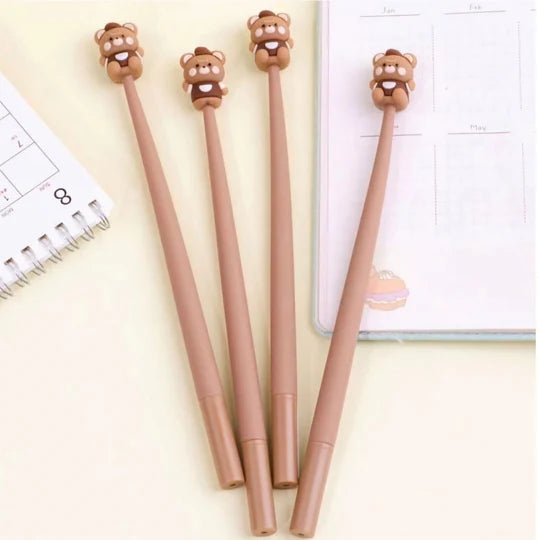 🐻☕ Coffee Bear Shake Gel Pen – Black Ink (1 Piece)