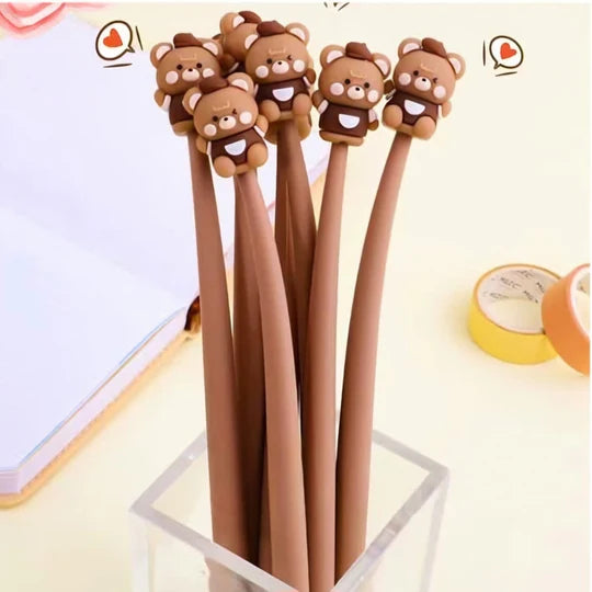 🐻☕ Coffee Bear Shake Gel Pen – Black Ink (1 Piece)