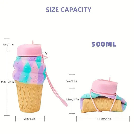 🍦 Collapsible Ice Cream Water Bottle