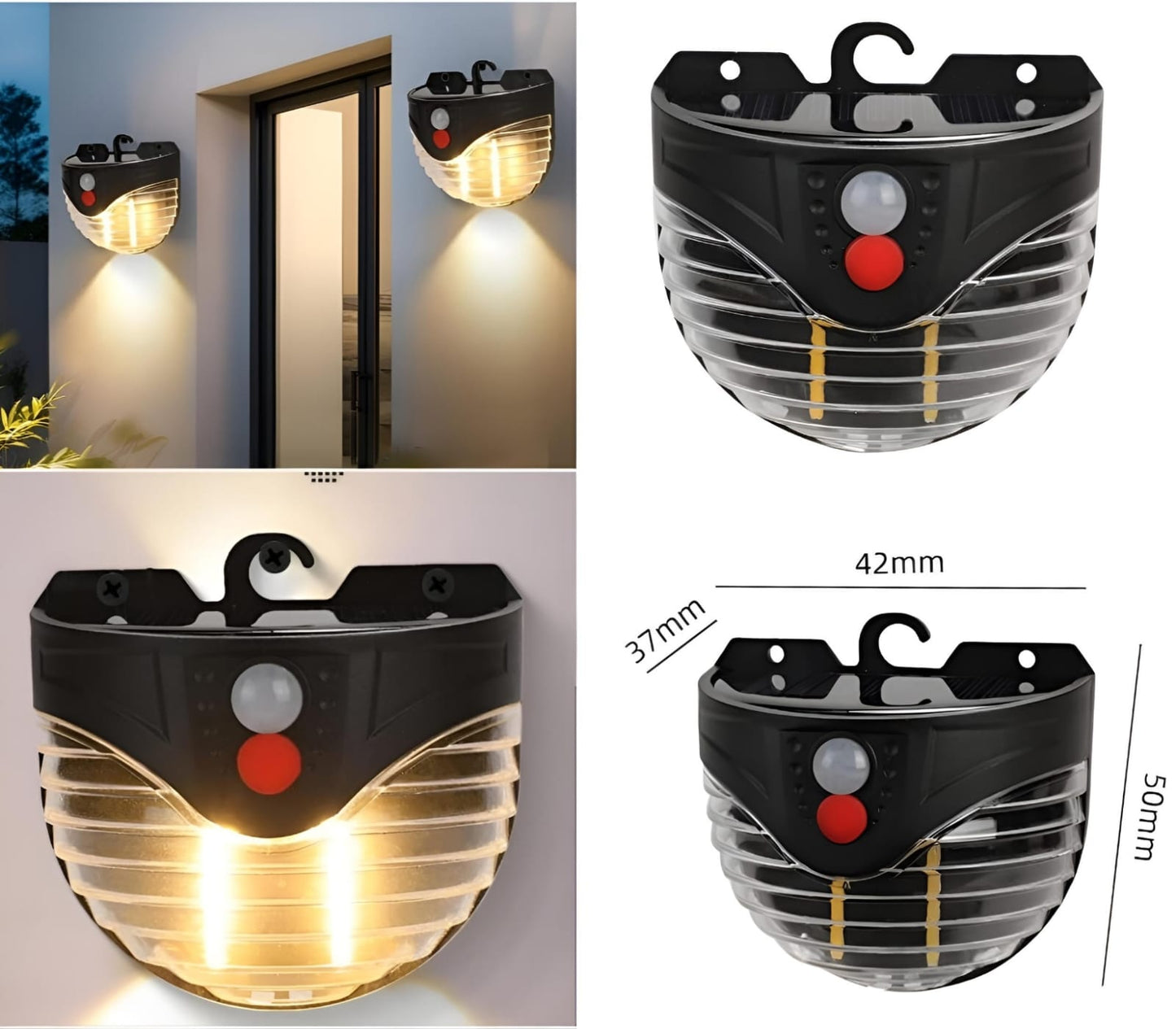 🌞💡 Curved Solar Energy Wall Lamp