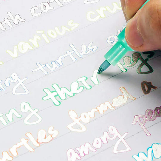 🖊️✨ Double Line Outline Pens – 12 Piece Set