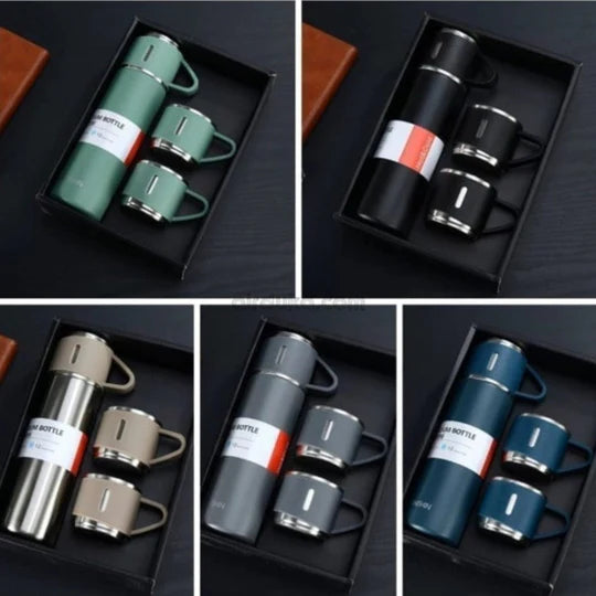 🔥❄️ Double Wall Stainless Steel Vacuum Flask Set – 500ml