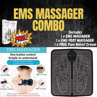 🦶 EMS Massager Combo – Ultimate Foot & Full-Body Relaxation & Toning! 💪
