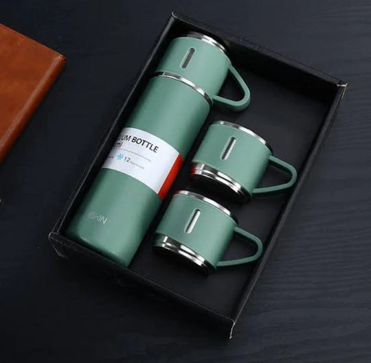 🔥❄️ Double Wall Stainless Steel Vacuum Flask Set – 500ml