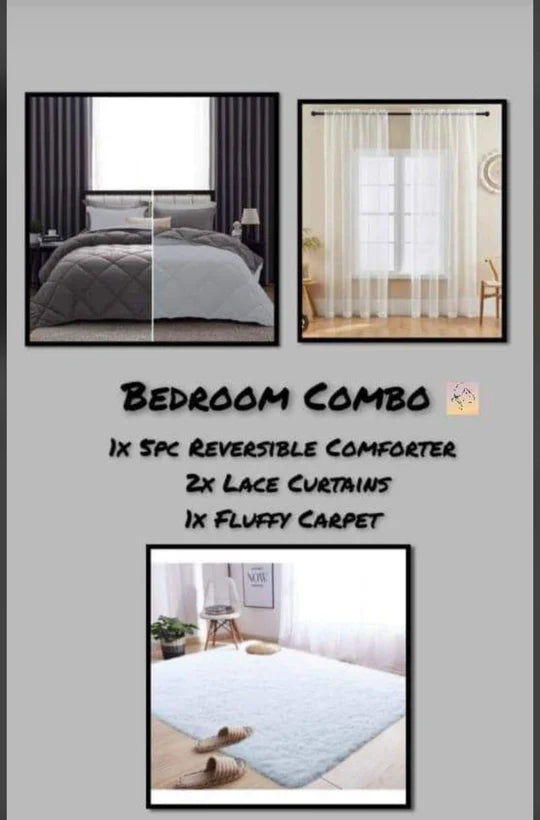 🛏️ Reversible Comforter Bedroom Combo – Complete 8 Piece Set