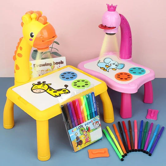 🎨✨ LED Projector Art Drawing Table for Kids